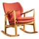 preview thumbnail 5 of 17, Benny Tufted Fabric Rocking Chair by Christopher Knight Home Muted Orange