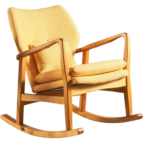 slide 3 of 19, Benny Tufted Fabric Rocking Chair by Christopher Knight Home Yellow