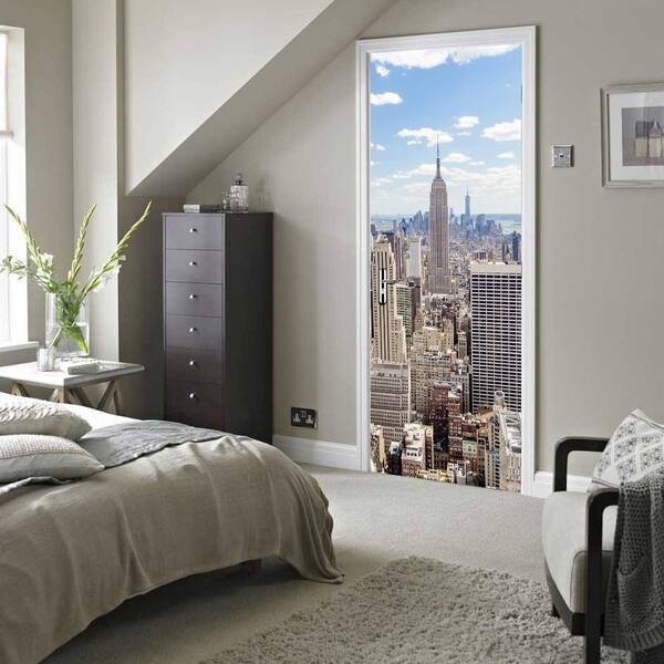 Shop New York City View Wall Mural Door Wallpaper Stickers For