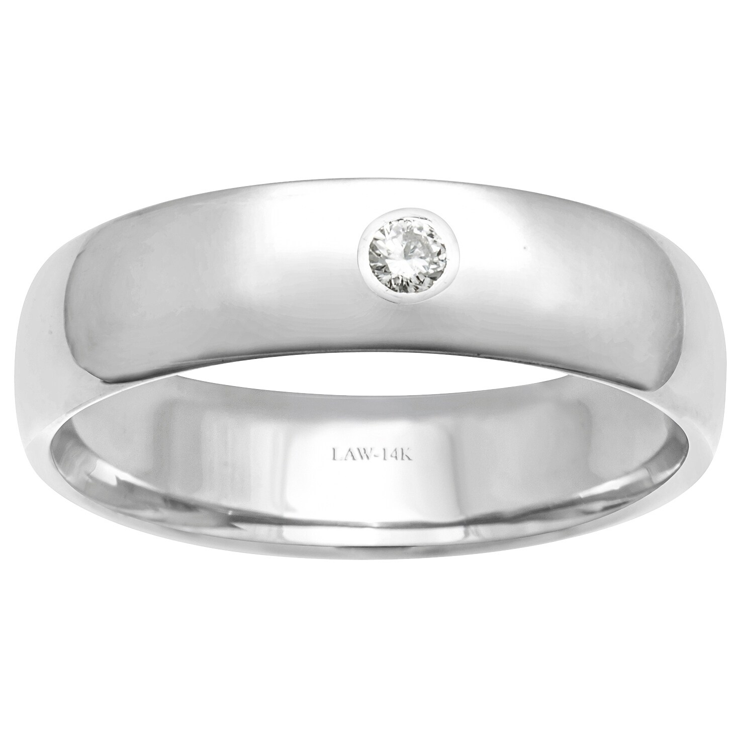 Shop 05ct White Diamond 14k White Gold Accent Comfort Fit Men S