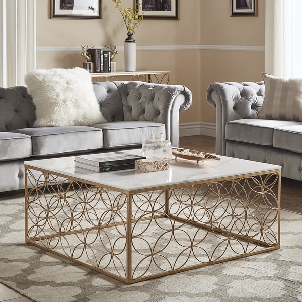 Axel Gold Accent Tables With Marble Tops By Inspire Q Bold Axel Gold Accent Tables With Marble Tops By Inspire Q Bold