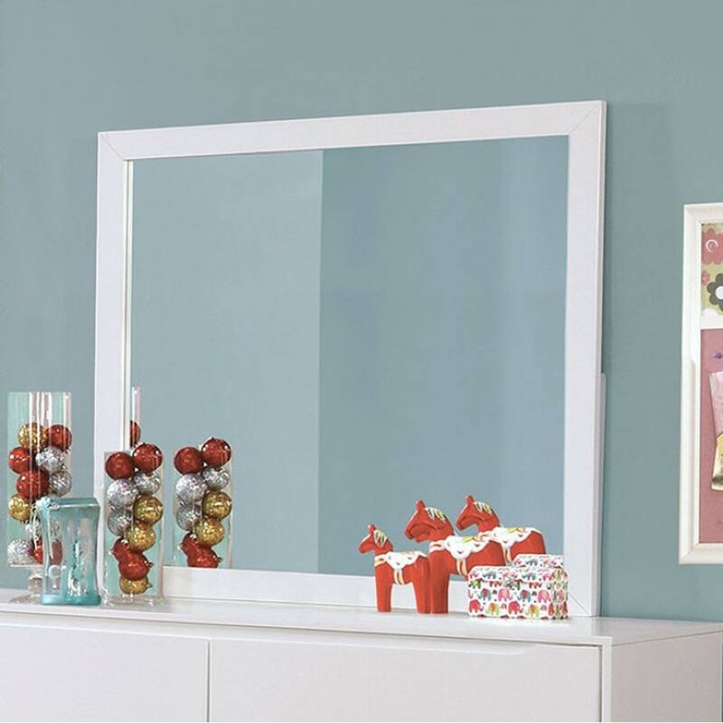 Lennart Ii White Rectangular Mirror - clear