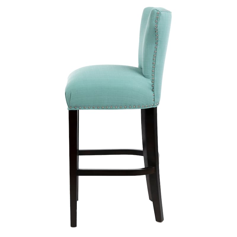 Sole Designs Bella Collection Modern SACHI Fabric Upholstered Counter Bar Stool With Nail Trim & Wingback Design