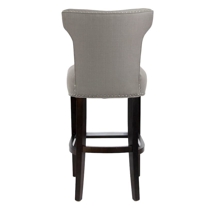 Sole Designs Bella Collection Modern SACHI Fabric Upholstered Counter Bar Stool With Nail Trim & Wingback Design