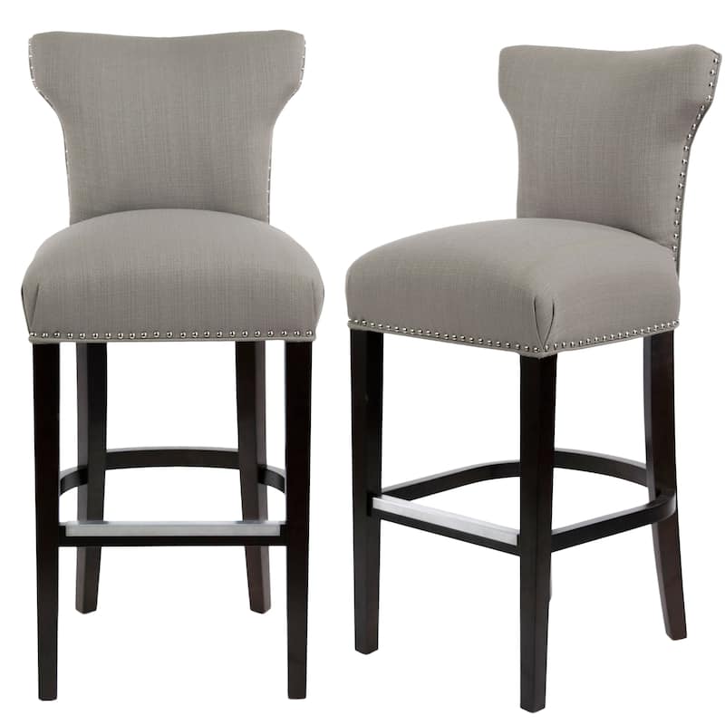 Sole Designs Bella Collection Modern SACHI Fabric Upholstered Counter Bar Stool With Nail Trim & Wingback Design