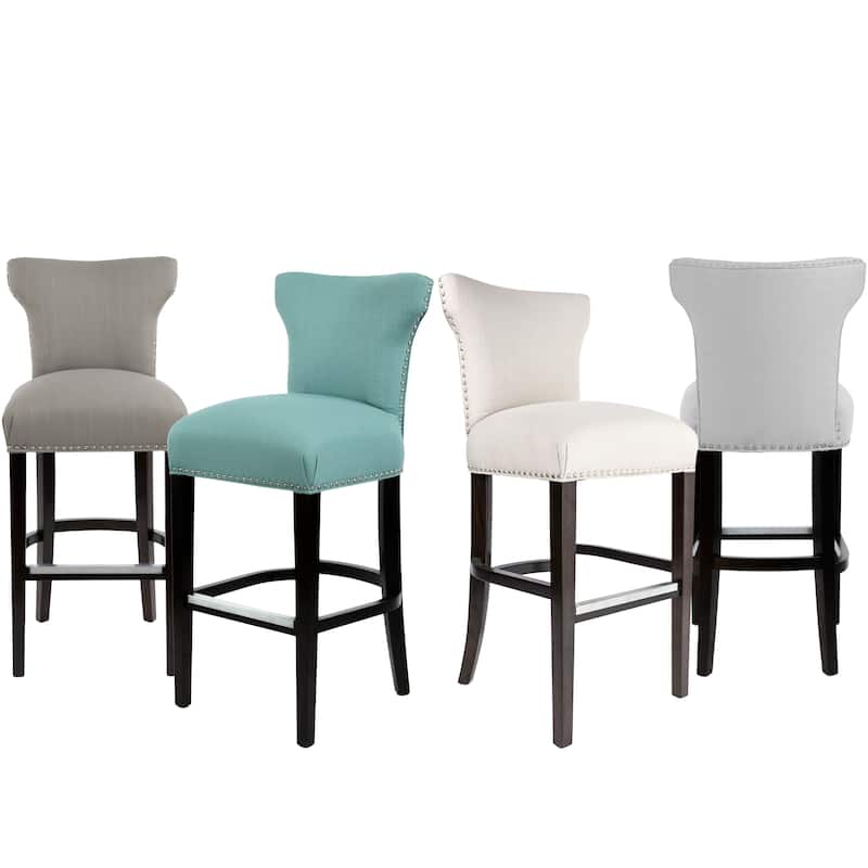 Sole Designs Bella Collection Modern SACHI Fabric Upholstered Counter Bar Stool With Nail Trim & Wingback Design