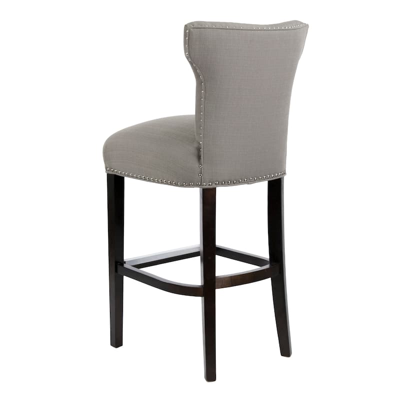 Sole Designs Bella Collection Modern SACHI Fabric Upholstered Counter Bar Stool With Nail Trim & Wingback Design