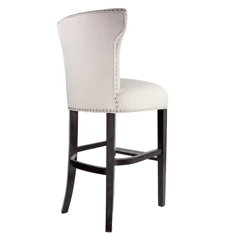 Sole Designs Bella Collection Modern SACHI Fabric Upholstered Counter Bar Stool With Nail Trim & Wingback Design