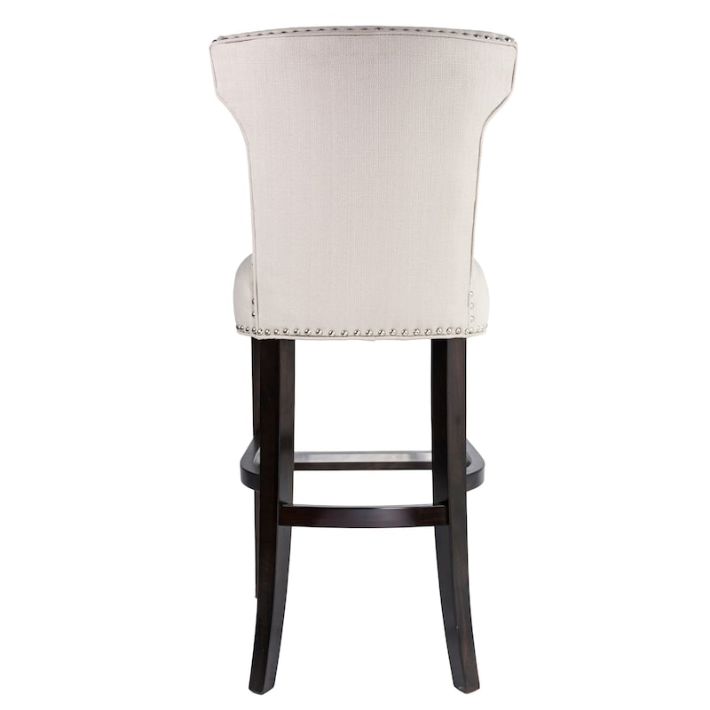 Sole Designs Bella Collection Modern SACHI Fabric Upholstered Counter Bar Stool With Nail Trim & Wingback Design