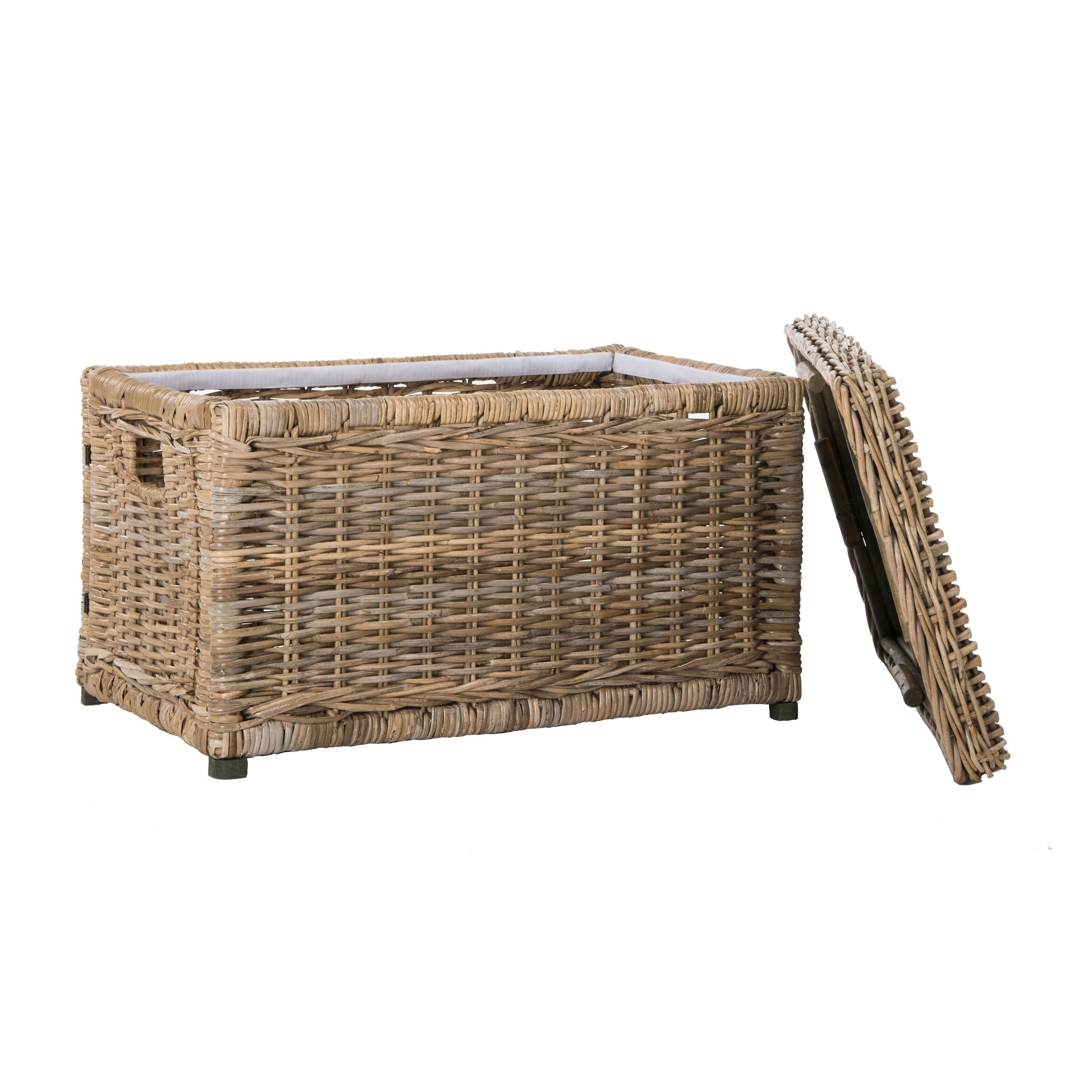 30 Wicker Storage Trunk Gray Rattan 30 Wicker Storage Trunk Gray Rattan