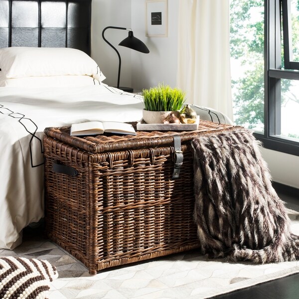 happimess Michael 35" Wicker Storage Trunk, Brown