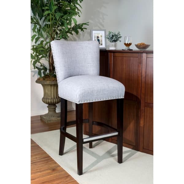 Sole Design Savannah Collection Modern Fabric JET Upholstered Counter Bar Stool With Nail Trim
