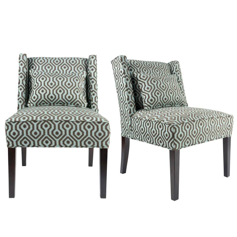 Nolani Modern Fabric BISTROLE Upholstered Slipper Wingback Chair