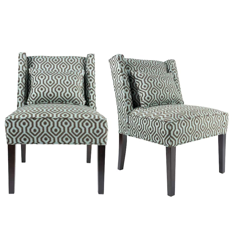 Nolani Modern Fabric BISTROLE Upholstered Slipper Wingback Chair