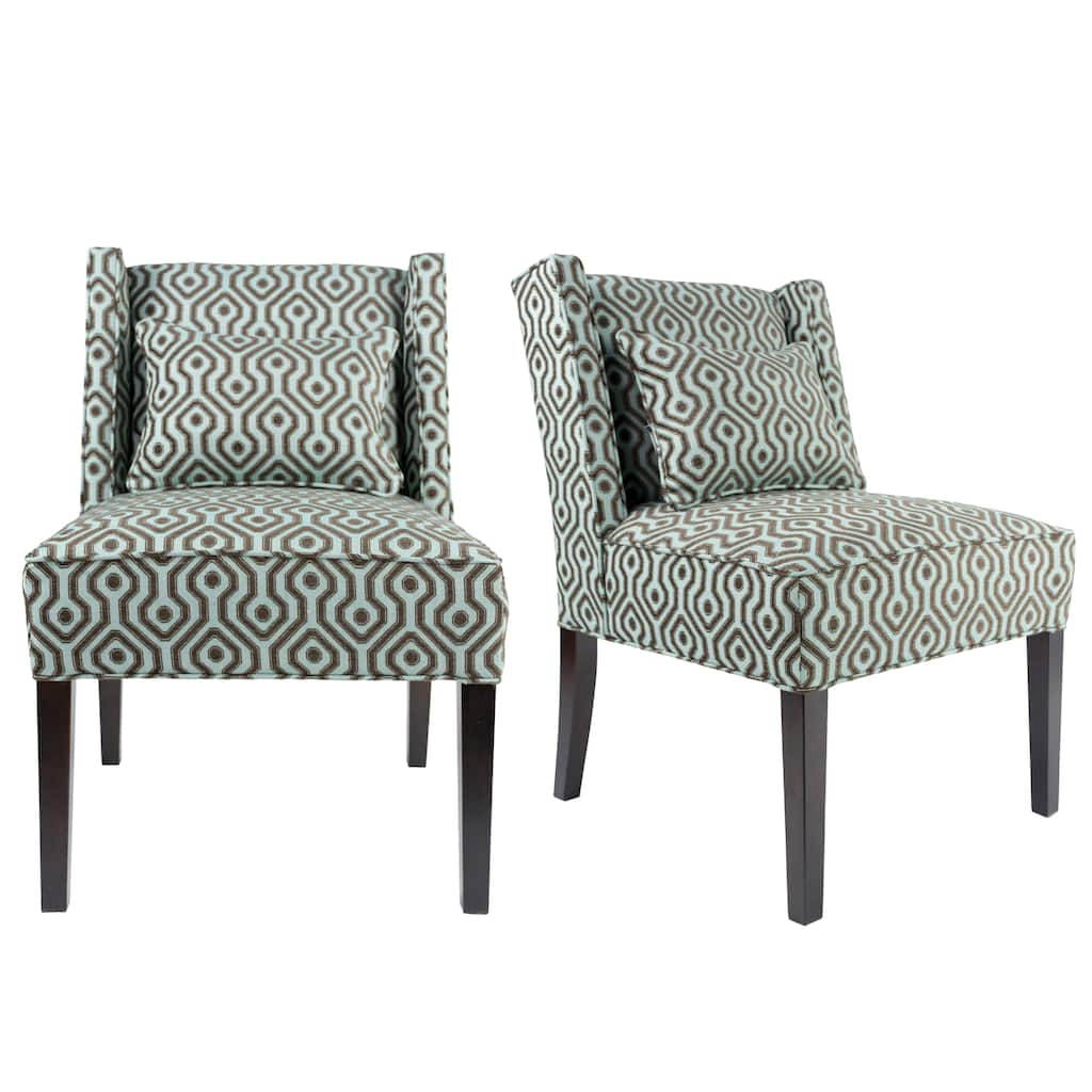 Nolani Modern Fabric BISTROLE Upholstered Slipper Wingback Chair