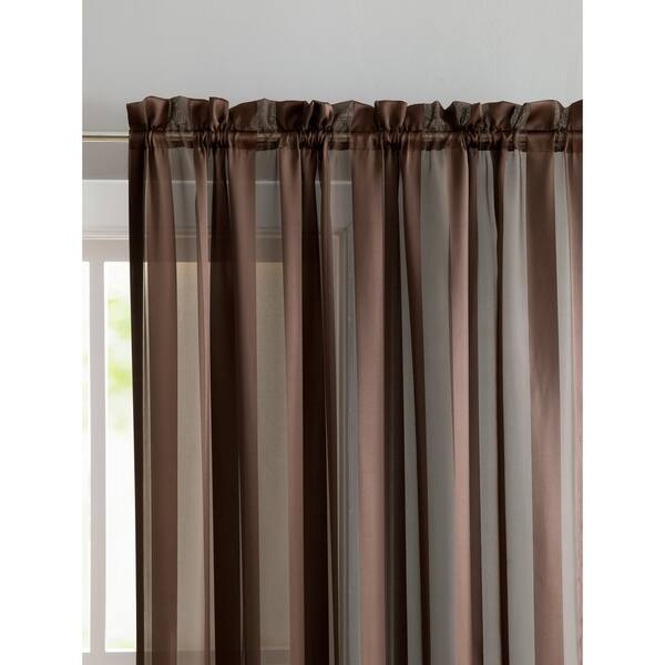 Shop Vcny Home Stefan Satin Stripe Sheer Curtain Panel Free