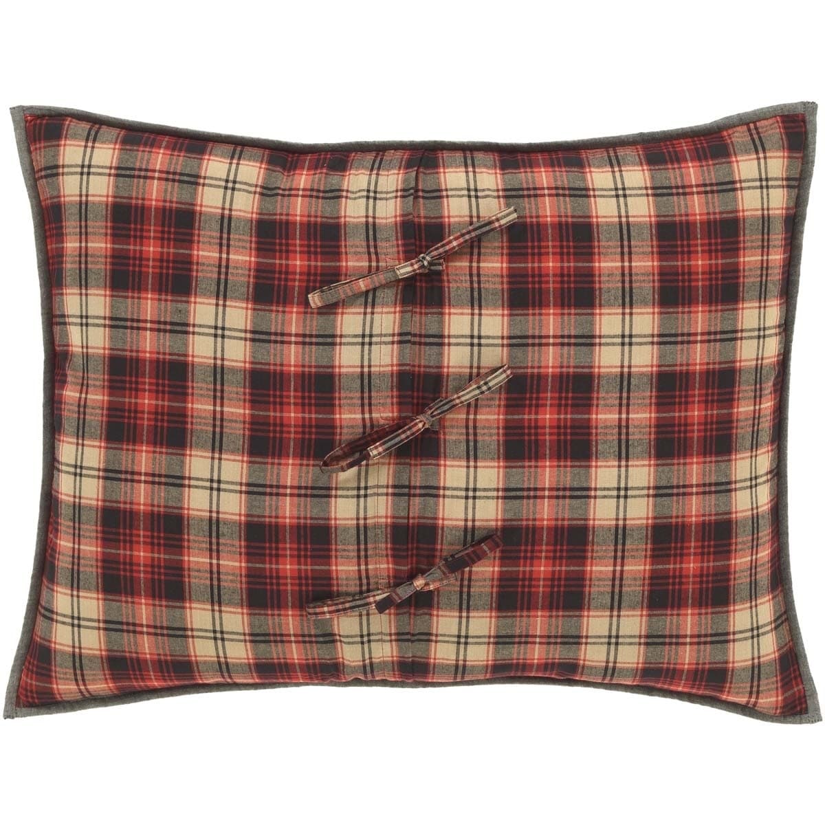 VHC Brands Rustic King Pillow Case Set of 2 Red Cumberland Cotton Bedroom Decor 