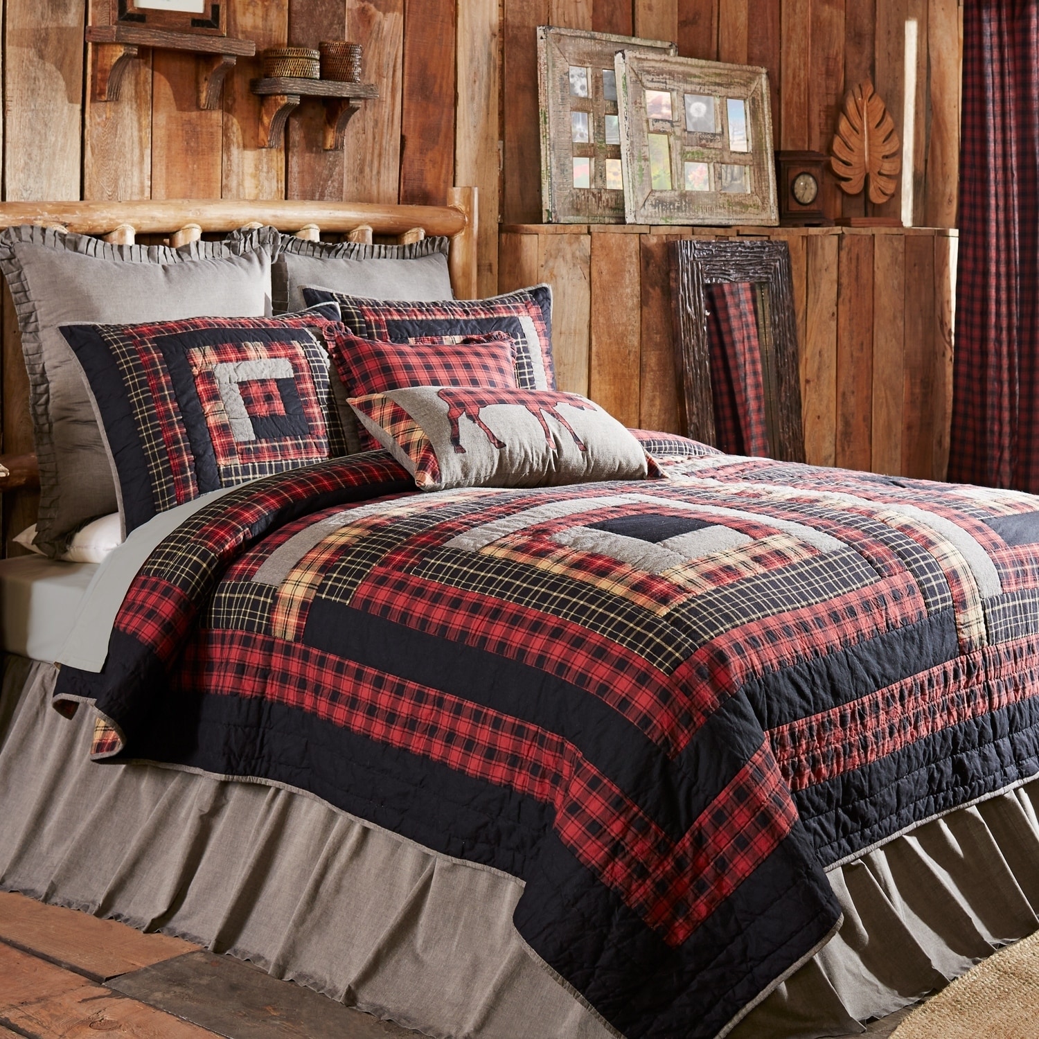 Shop Red Rustic Bedding Vhc Cumberland Quilt Cotton Patchwork