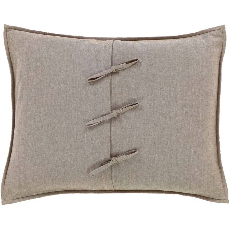 Grey Rustic Bedding VHC Rory Sham Cotton Patchwork Chambray