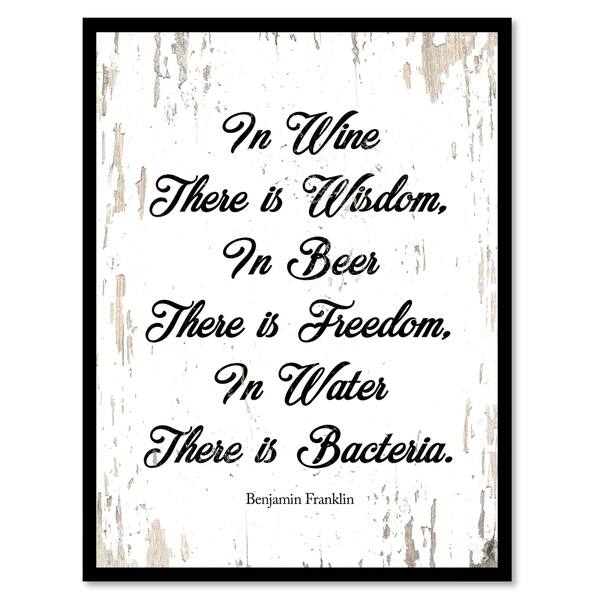 shop in wine there is wisdom in beer there is freedom saying canvas print picture frame home decor wall art overstock 17824287 style and apply