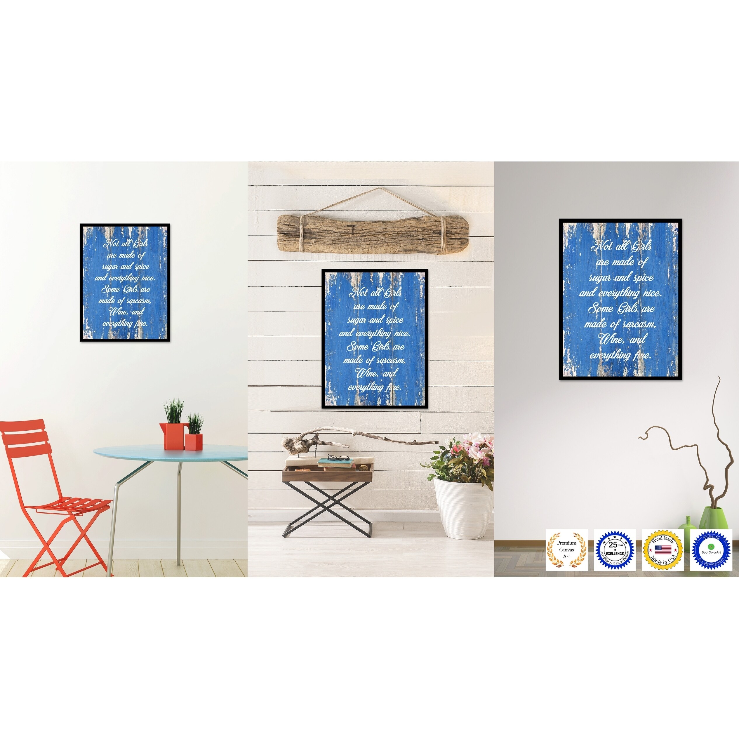 Shop Not All Girls Are Made Of Sugar Spice Saying Canvas Print