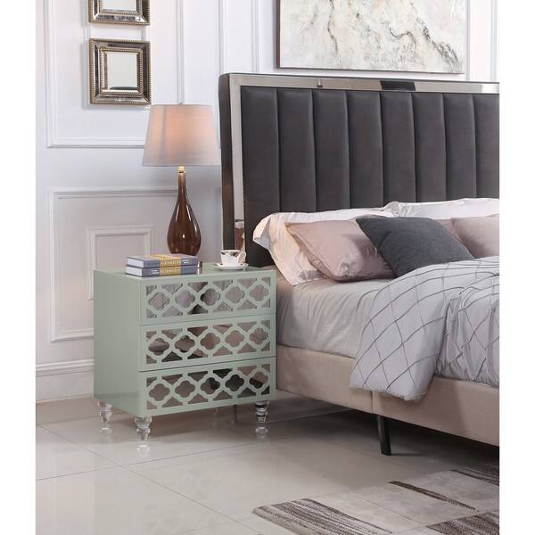 Shop Chic Home Pirelli Side Table With 3 Self Closing Mirrored