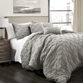 Lush Decor Ravello Pintuck 5 Piece Full/ Queen Size Comforter Set in White (As Is Item)