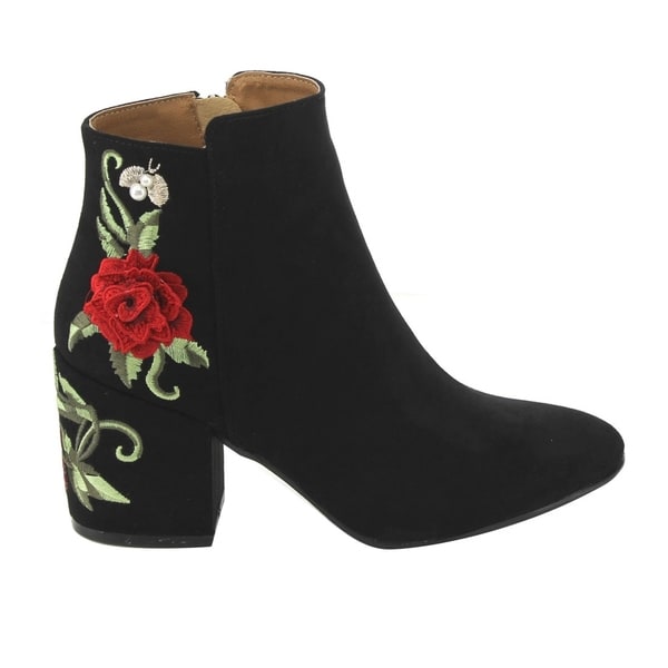 womens floral booties