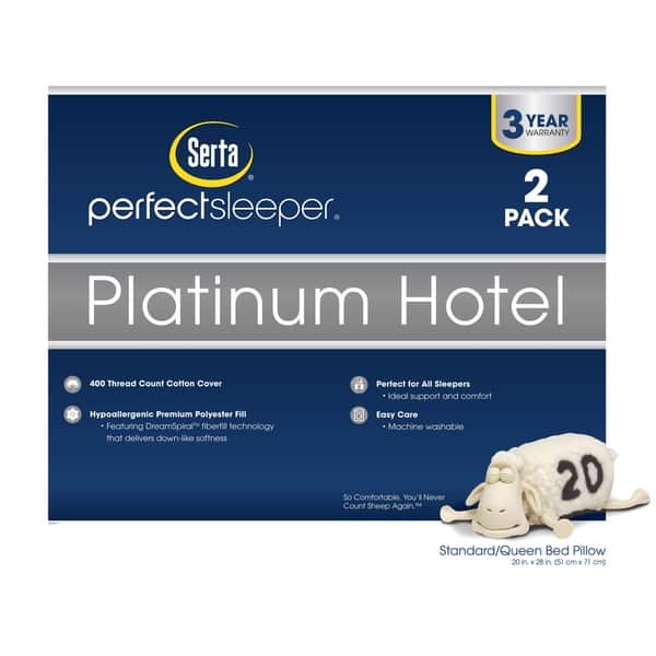 Shop Serta Platinum Hotel Pillow 2 Pack Free Shipping Today