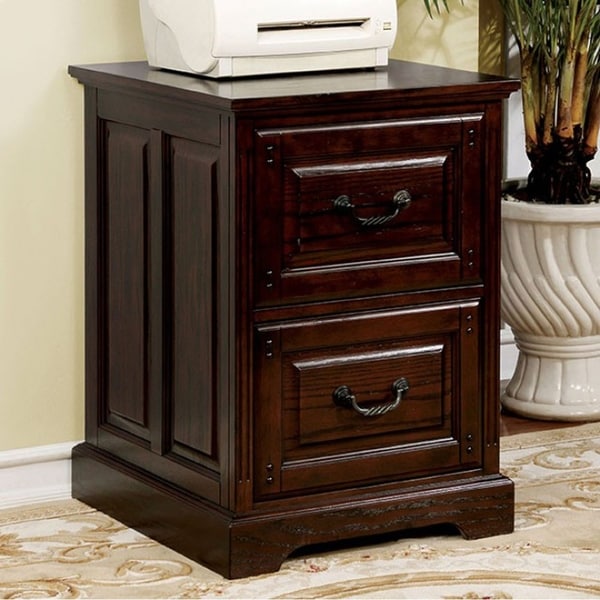 TAMI Transitional Style File Cabinet, Dark Walnut