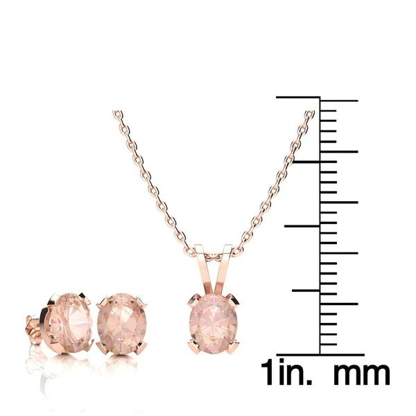 morganite necklace and earring set