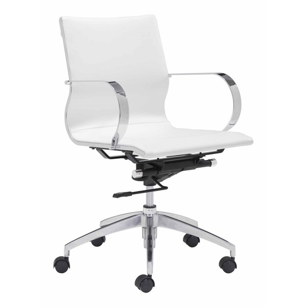 Fine Mod Imports Modern Conference Office Chair Mid Back, White