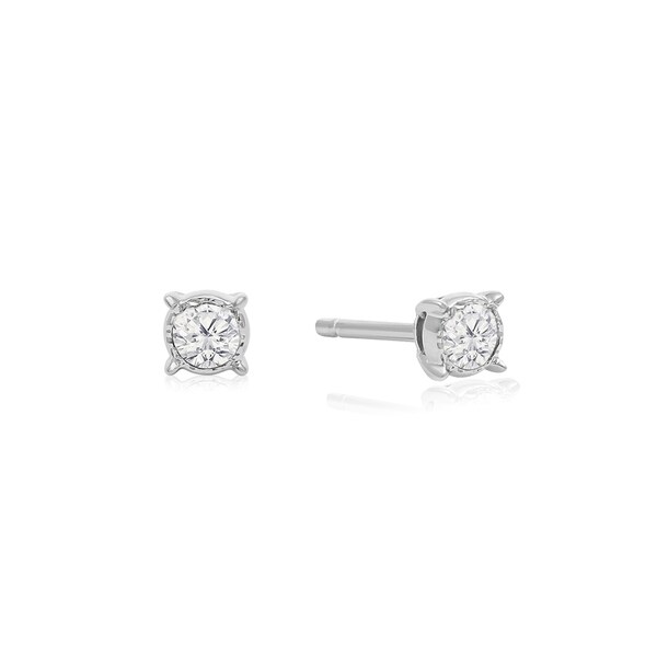 1 10 Carat Tdw Diamond Miracle Stud Earrings In 14 Karat White 1 10 Carat Tdw Diamond Miracle Stud Earrings In 14 Karat White Gold I J