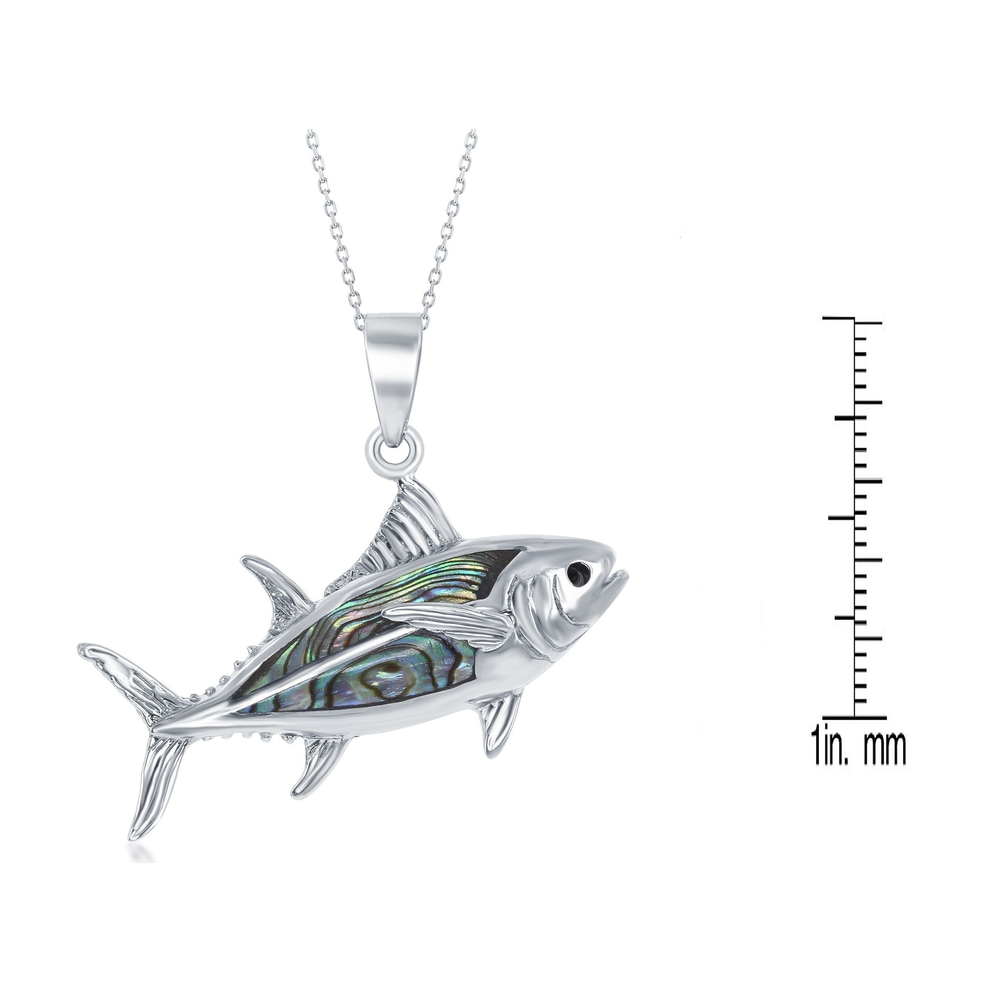 PENDANT ONE STERLING SILVER FISH CHARM 18 X 11 MM