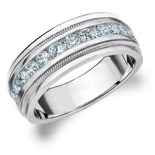 Size 12 5 Men S Wedding Bands Groom Rings Online At Amore 10k White Gold Men S 1 0 Ct Tdw Diamond Milgrain Band