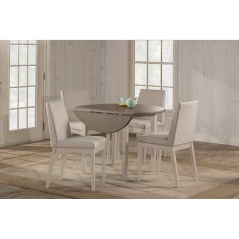 The Gray Barn Steeplechase White Drop Leaf Dining Set with Upholstered Chairs