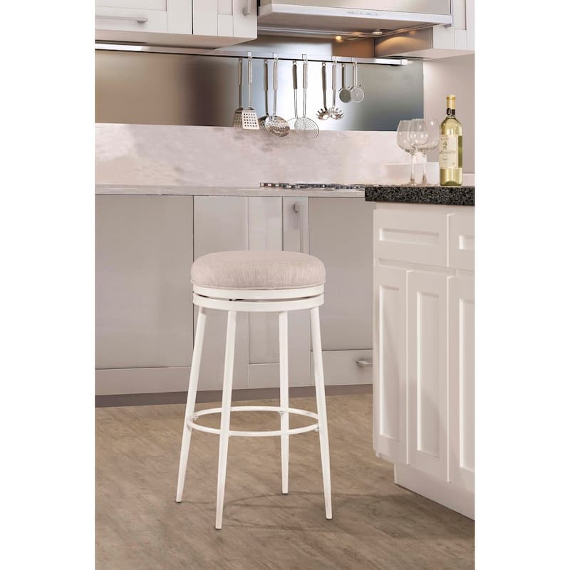 Hillsdale Furniture Aubrie Swivel Backless Counter Stool, Off White