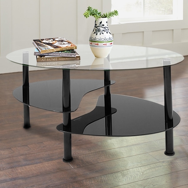 Innovex Crescent Coffee Table Set, Black