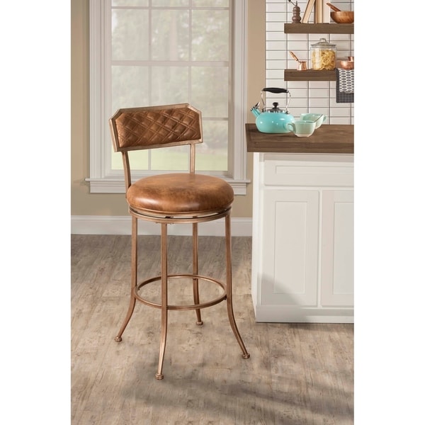 Hillsdale Furniture Grant Swivel Bar Stool, Bronze Pewter