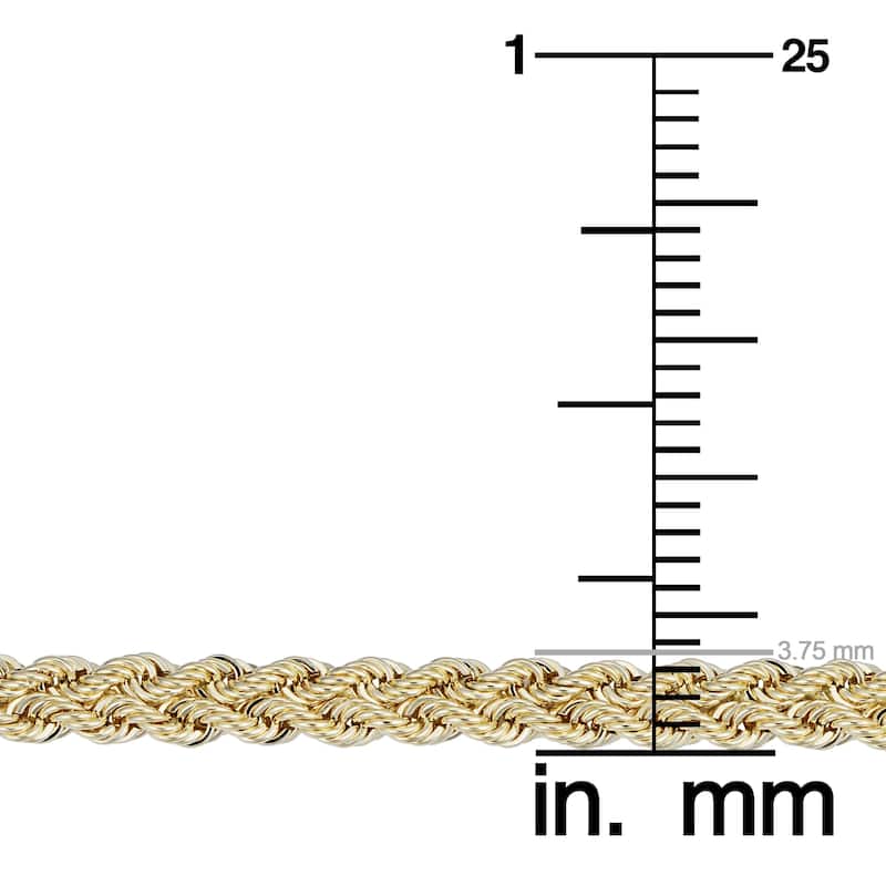 Fremada 14k Yellow Gold Double Row Semi-solid Rope Necklace (18 inches)