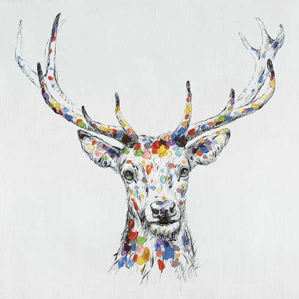 Shop 32 X 32 Color Deer Collection Iii Oil Painting Wall Decor