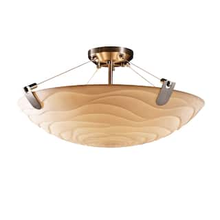 Justice Design Porcelina U-Clips Brushed Nickel 6-light Semi-flush - Silver