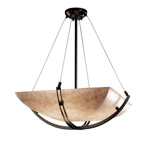 Justice Design Clouds Crossbar Matte Black 6-light Pendant