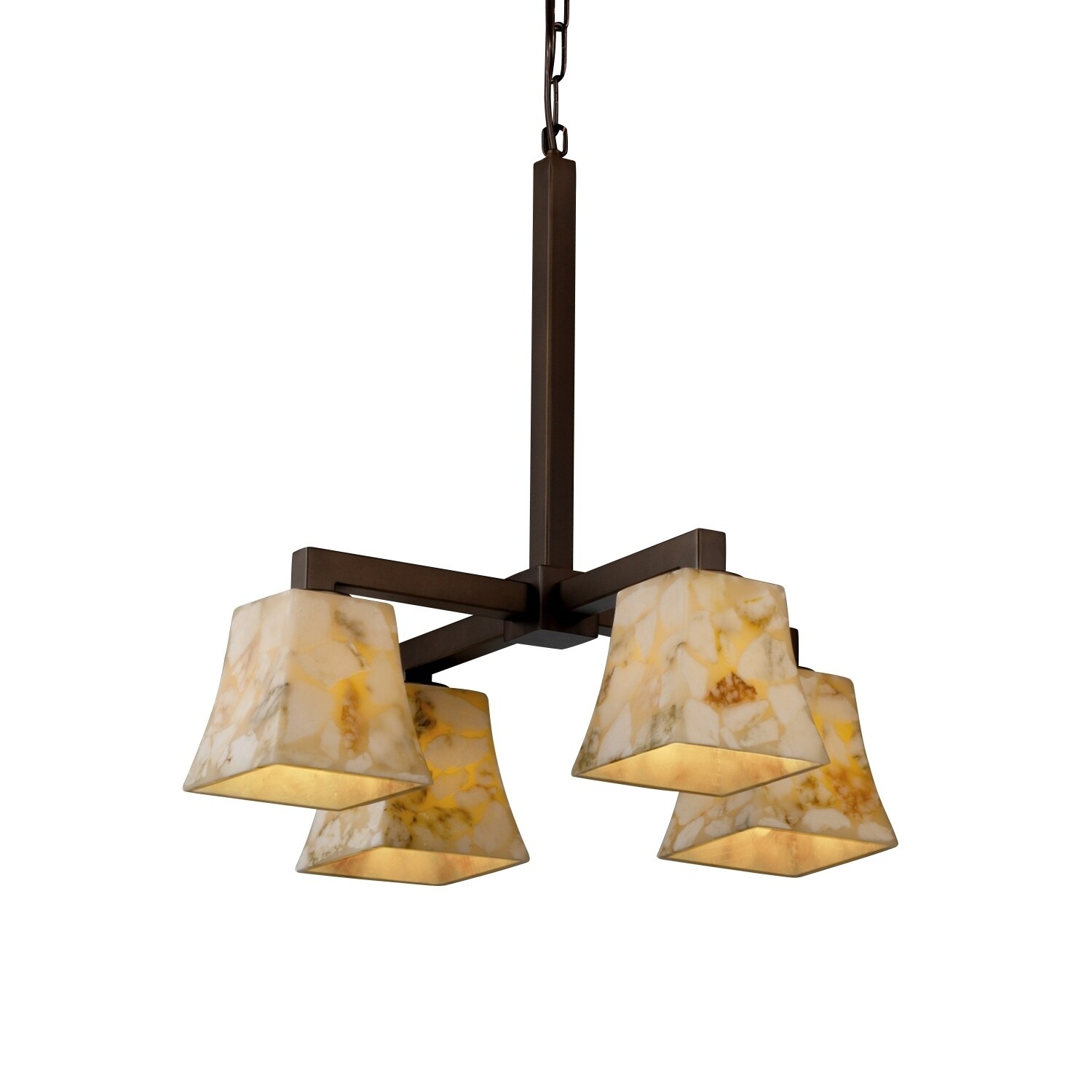 Justice Design Alabaster Rocks! Modular Dark Bronze 4-light Chandelier - Chandeliers For Bedrooms by Overstock.com