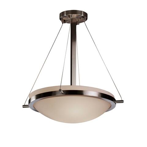 Justice Design Fusion Ring Brushed Nickel 3-light Pendant - Silver - Brushed Nickel