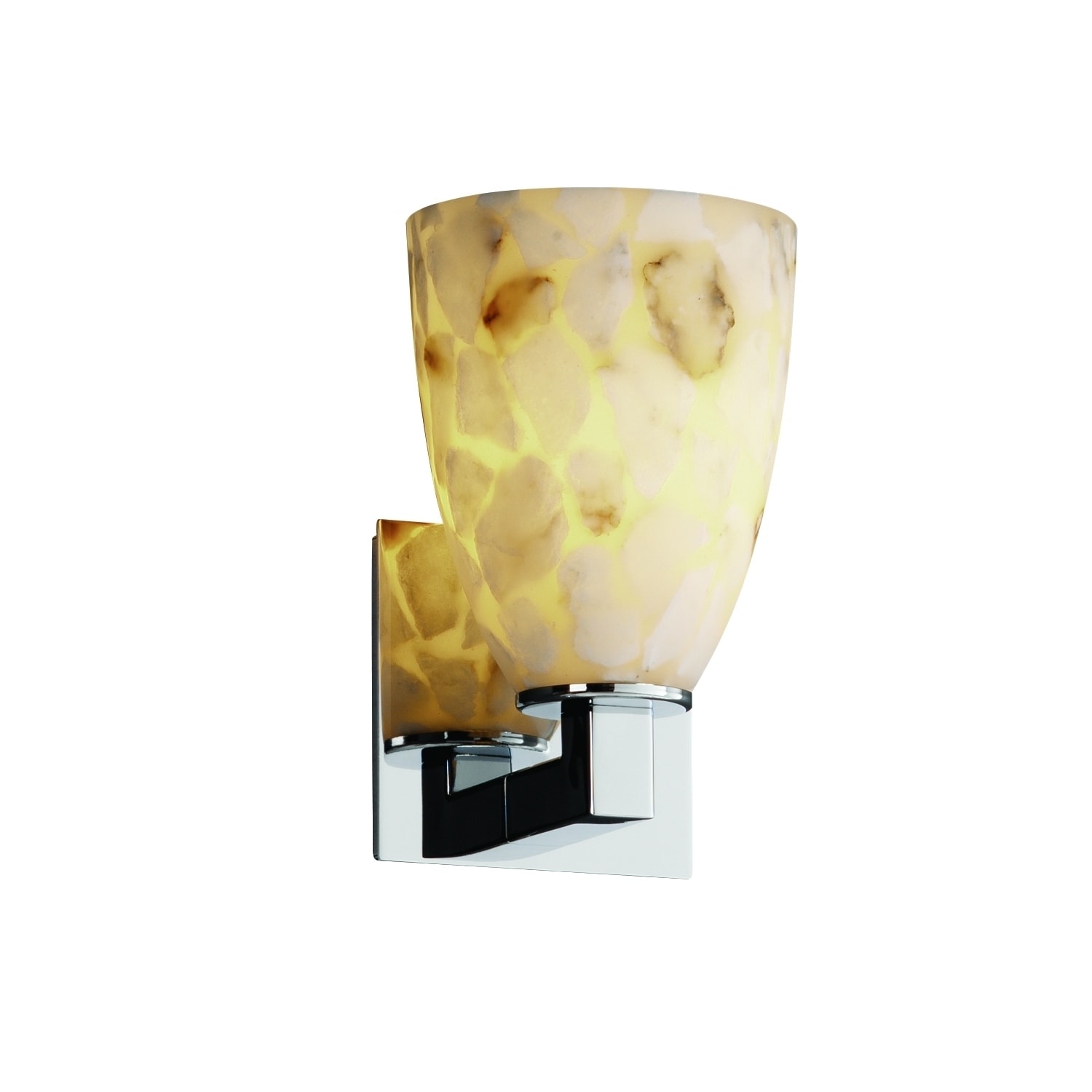 Justice Design Alabaster Rocks! Modular Polished Chrome Wall Sconce - Silver