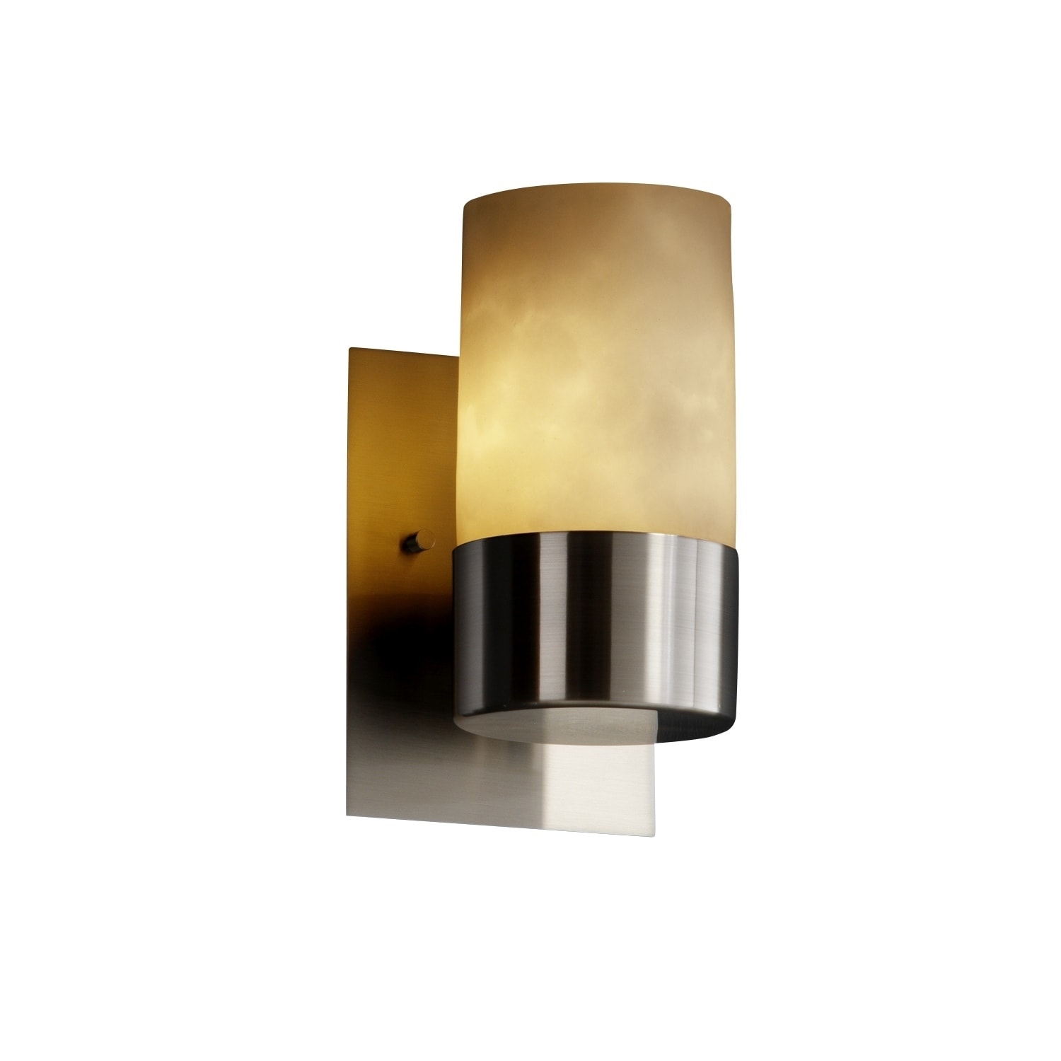 Justice Design Clouds Dakota Brushed Nickel Wall Sconce - Silver
