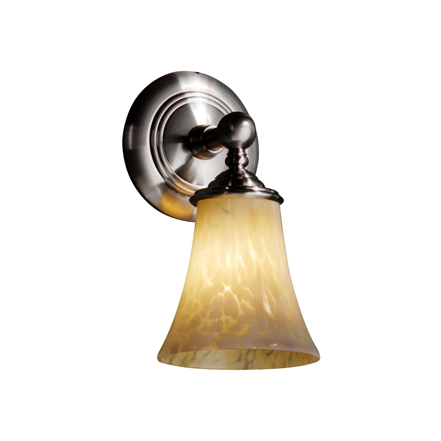 Justice Design Fusion Tradition Brushed Nickel Wall Sconce - Silver
