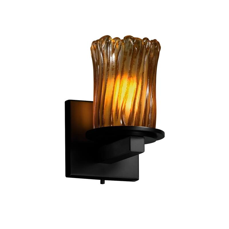 Justice Design Veneto Luce Dakota Matte Black Wall Sconce