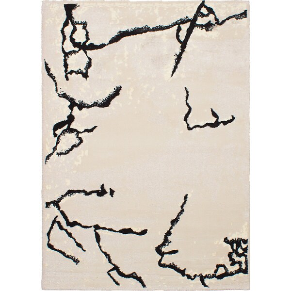 ecarpetgallery Machine-Made Soho Ivory Shag (5'5 x 7'9)